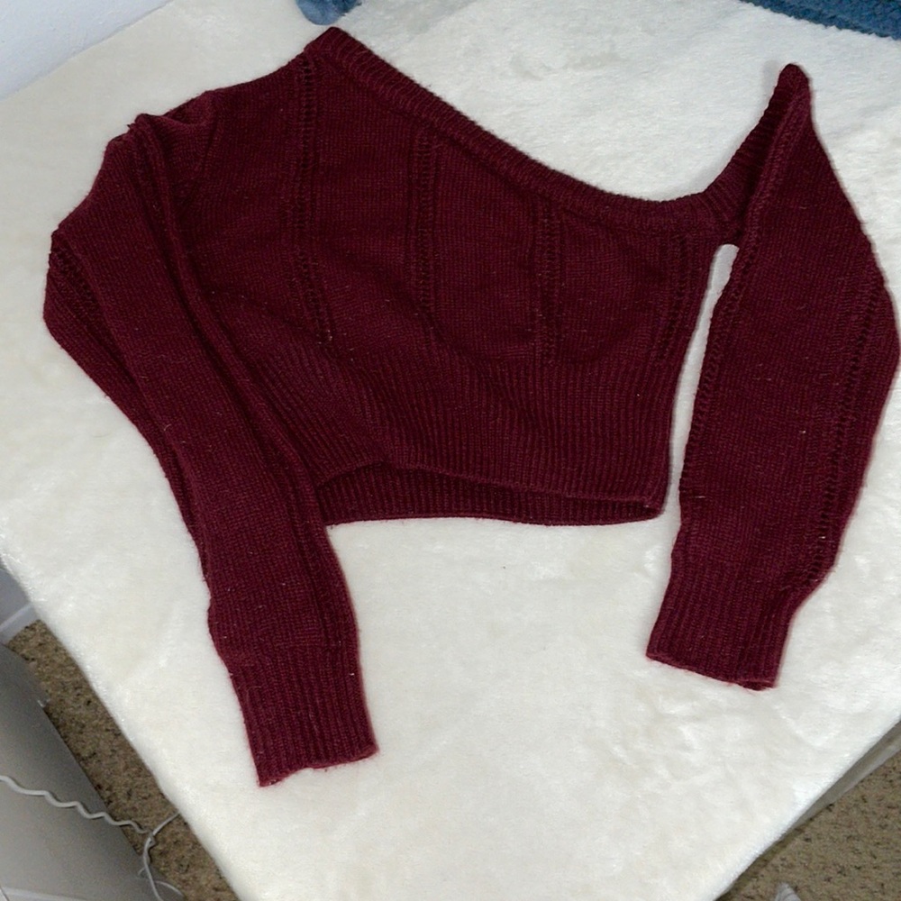 Maroon off the shoulder sweater